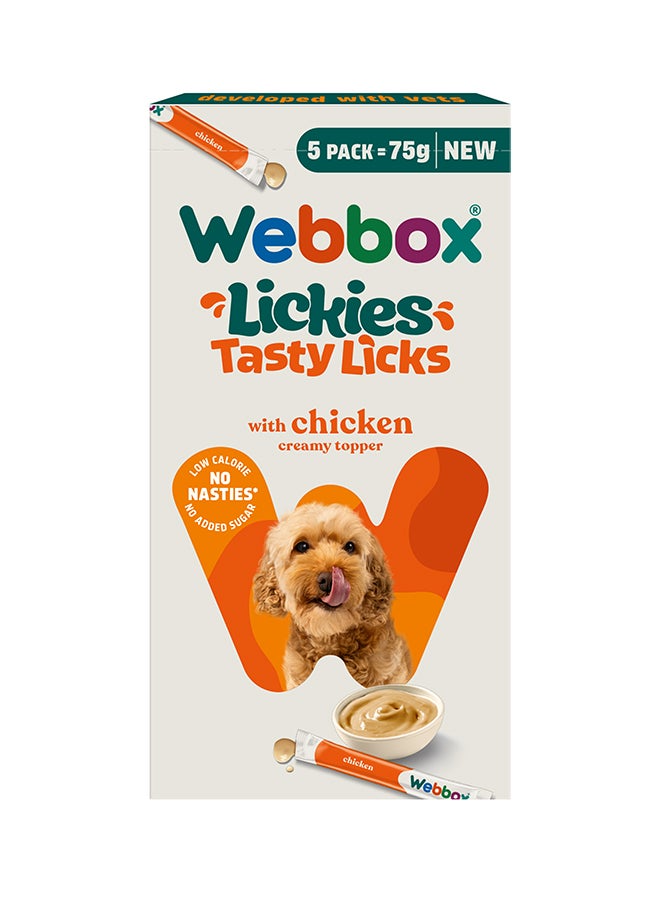 Webbox Dog Lickies Chicken Creamy 5 x 15 g